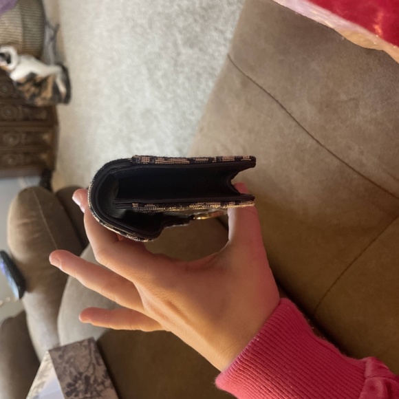 CHRISTIAN DIOR Saddle Flap Jacquard Canvas Card Holder Beige - Picture 2 of 7